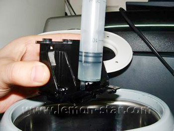 test the printhead clean result by injector